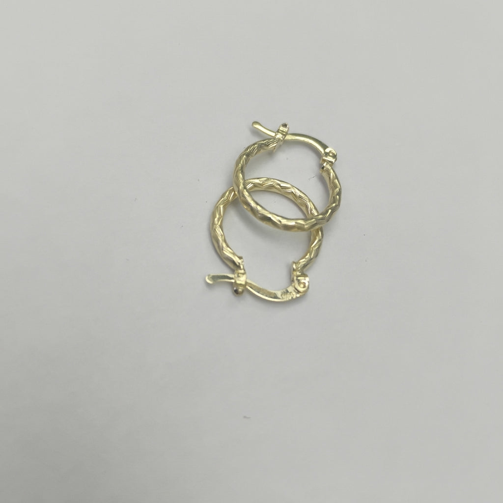 ARETES ARRACADAS TRENZADAS 14K 18 1.6 GR (NUEVO)