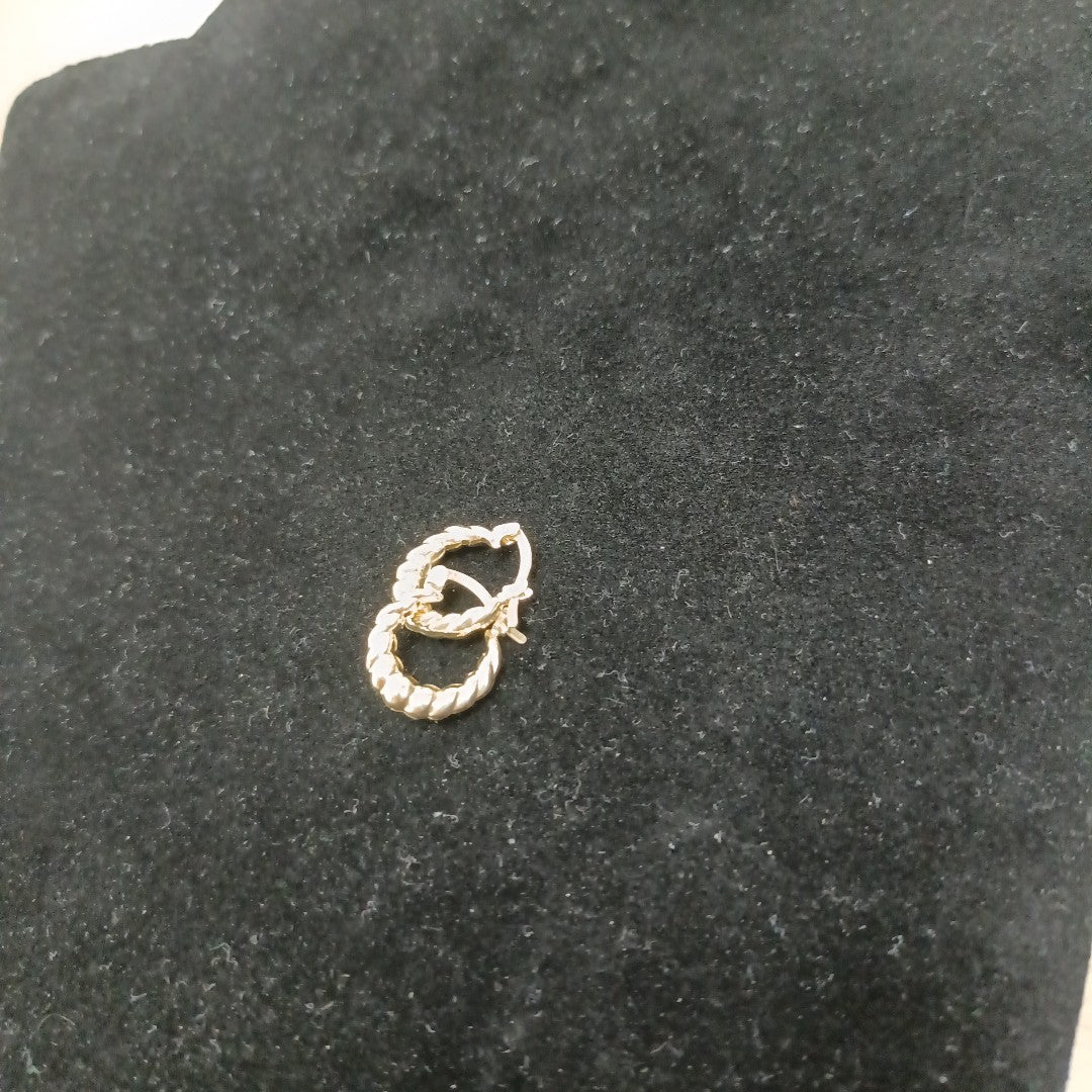 ARETES ARRACADAS TZL HUECAS 14K 1.5 GR (NUEVO)