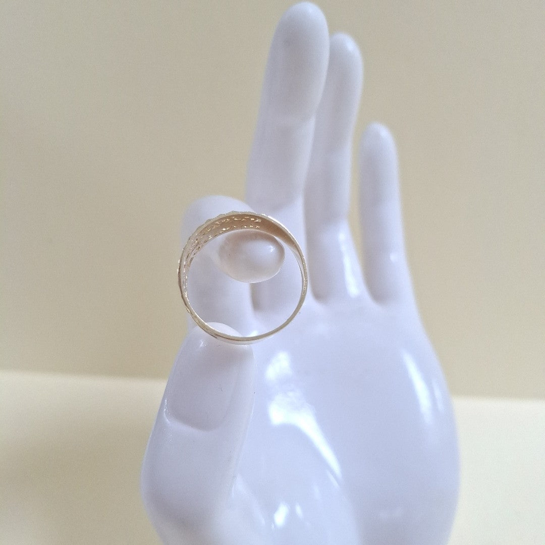 ANILLOS TIPO FILIGRANA COMBINADO 14K TALLA 9 3 GR (NUEVO)
