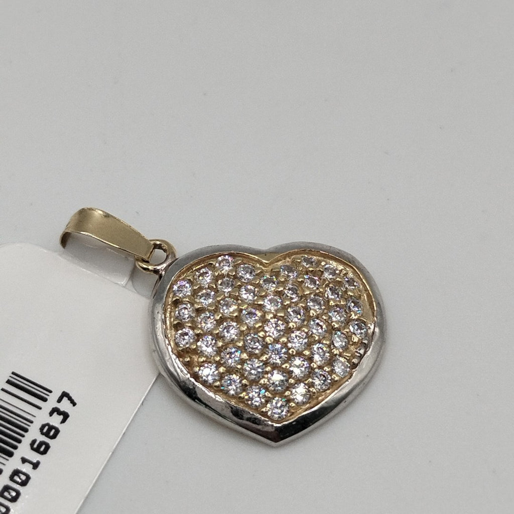 DIJE CORAZON CON CIRCONIAS 14K 1.8 GR (NUEVO)