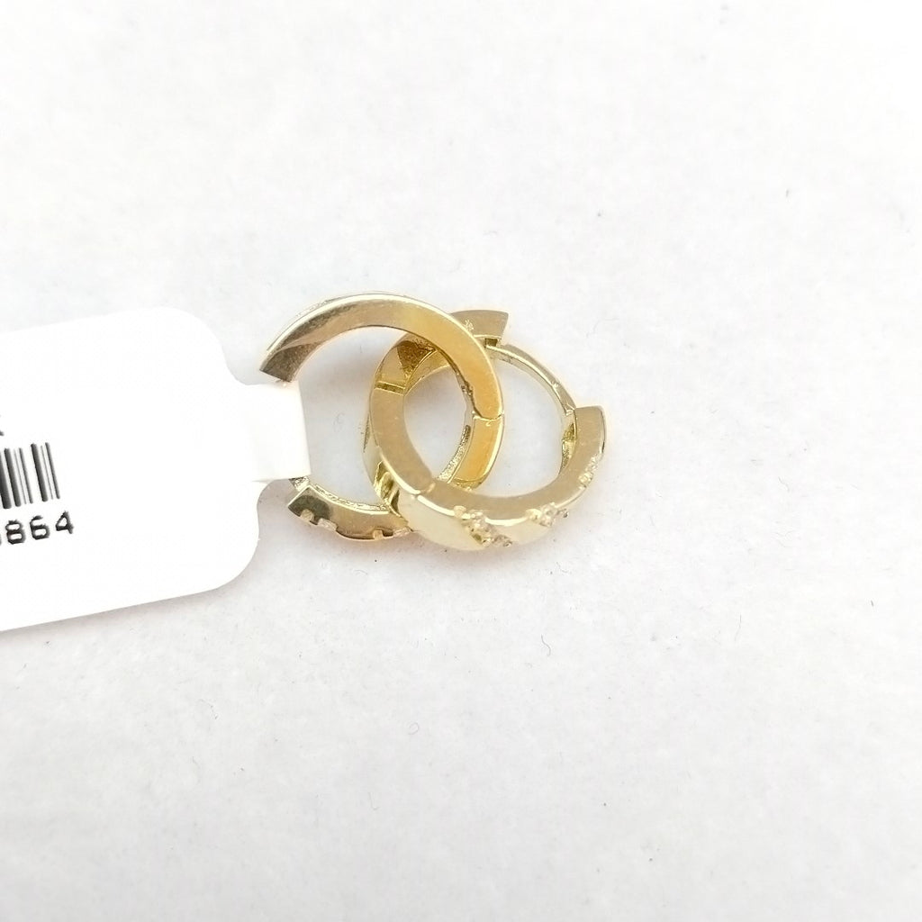 ARETES HUGGIES CON CIRCONIAS 14K 2.2 GR (NUEVO)