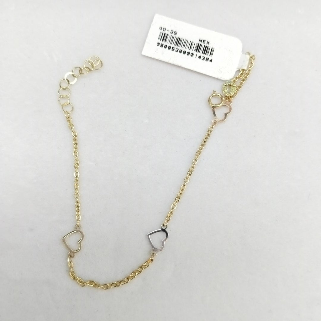 PULSERA ESPECIAL CON CORAZONES 10K 18 CM 1.2 GR (NUEVO)