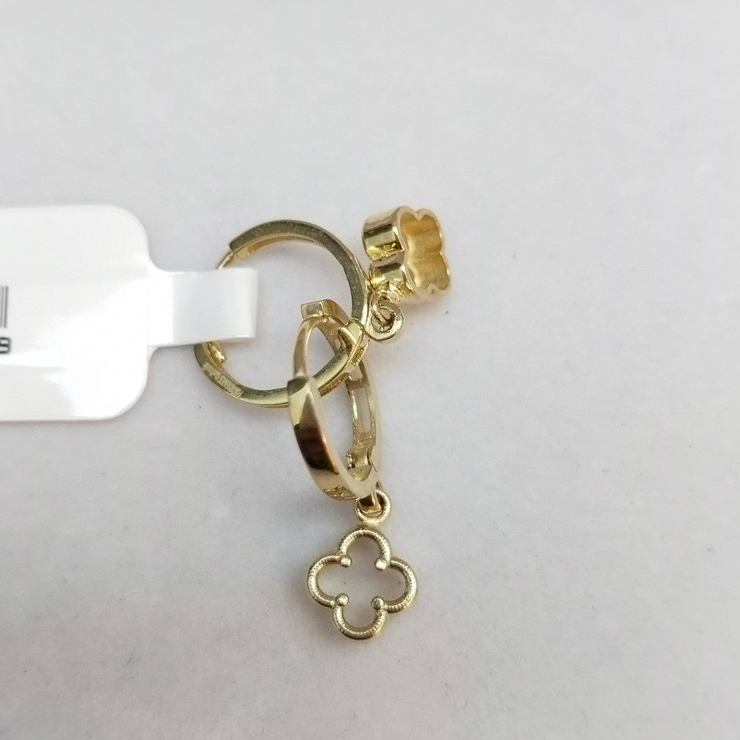 ARETES ARRACADAS CON DIJE 14K 2.4 GR (NUEVO)