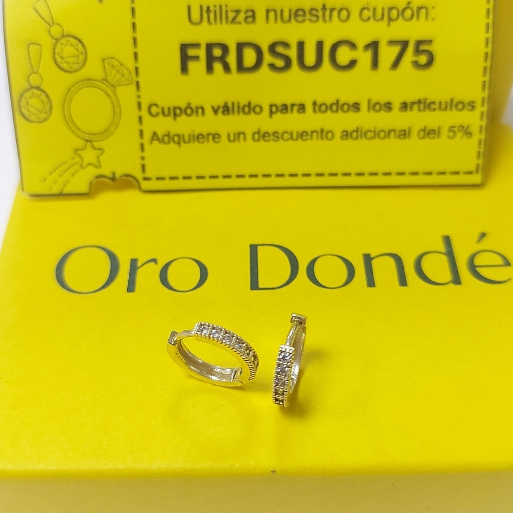 ARETES ARRACADAS CON CIRCONIAS 10K 1.2 GR (NUEVO)