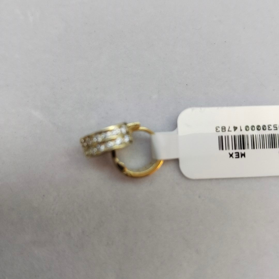 ARETES HUGGIES C CIRCONIAS 14K 1.7 GR (NUEVO)