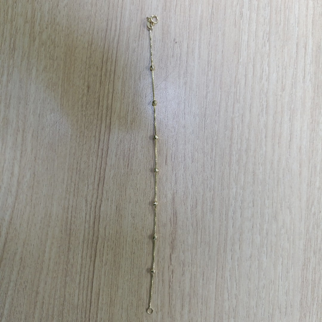 PULSERA ESPECIAL CON BOLITAS 14K 18 CM 1.4 GR (NUEVO)