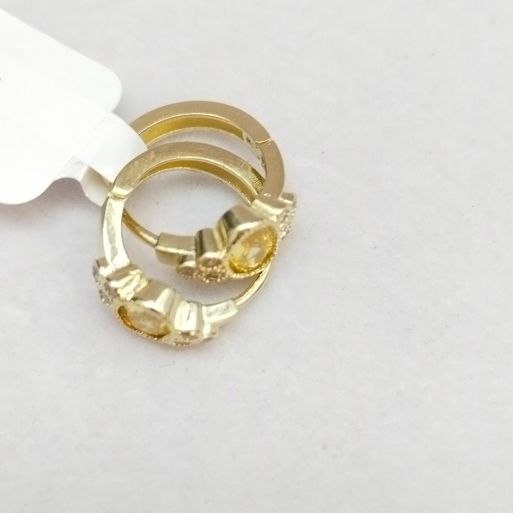ARETES ARRACADAS CON CIRCONIAS Y PDRAS COL 14K 3.3 GR (NUEVO)