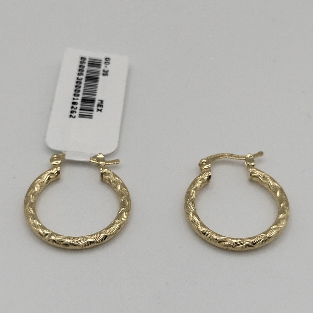 ARETES ARRACADAS LABRADAS 14K 2.1 GR (NUEVO)