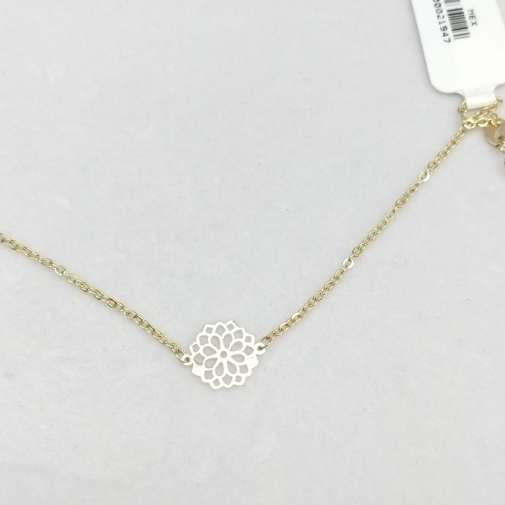 PULSERA TEJIDO ESPECIAL CON MANDALA 14K 18 CM 1.3 GR (NUEVO)