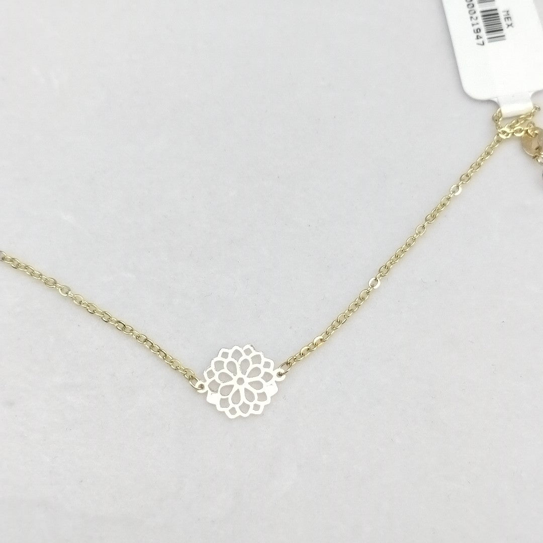 PULSERA TEJIDO ESPECIAL CON MANDALA 14K 18 CM 1.3 GR (NUEVO)