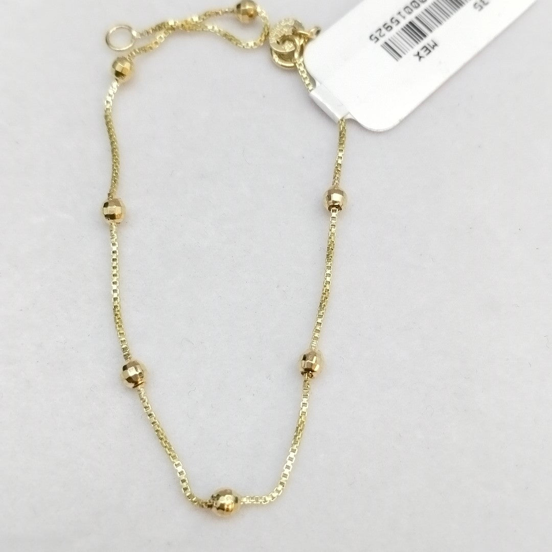 PULSERA ESPECIAL CON BOLITAS 14K 18 CM 1.4 GR (NUEVO)