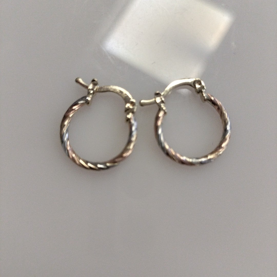 ARETES ARRACADAS COMBINADAS 14K 2 GR (NUEVO)