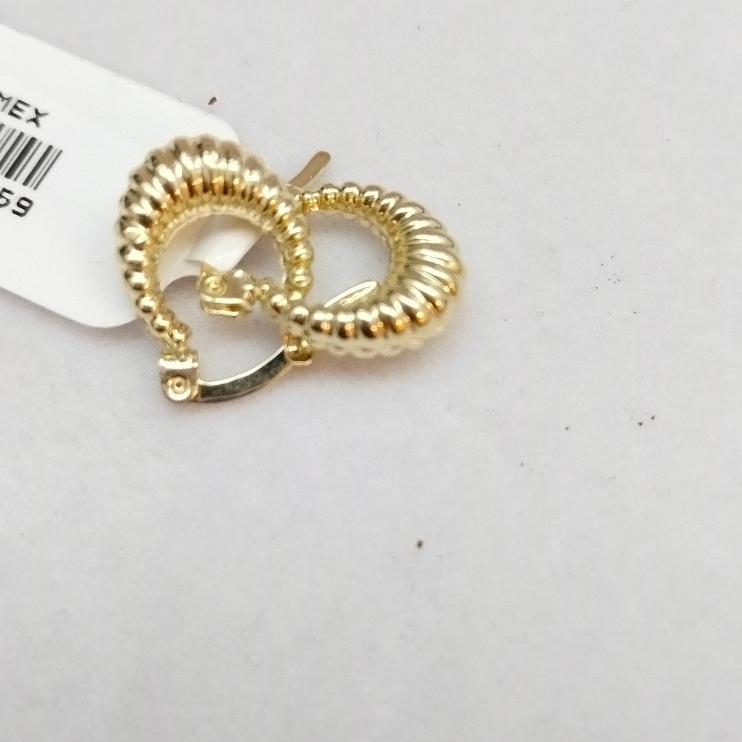 ARETES ARRACADA ESTRIADAS 14K 1.1 GR (NUEVO)