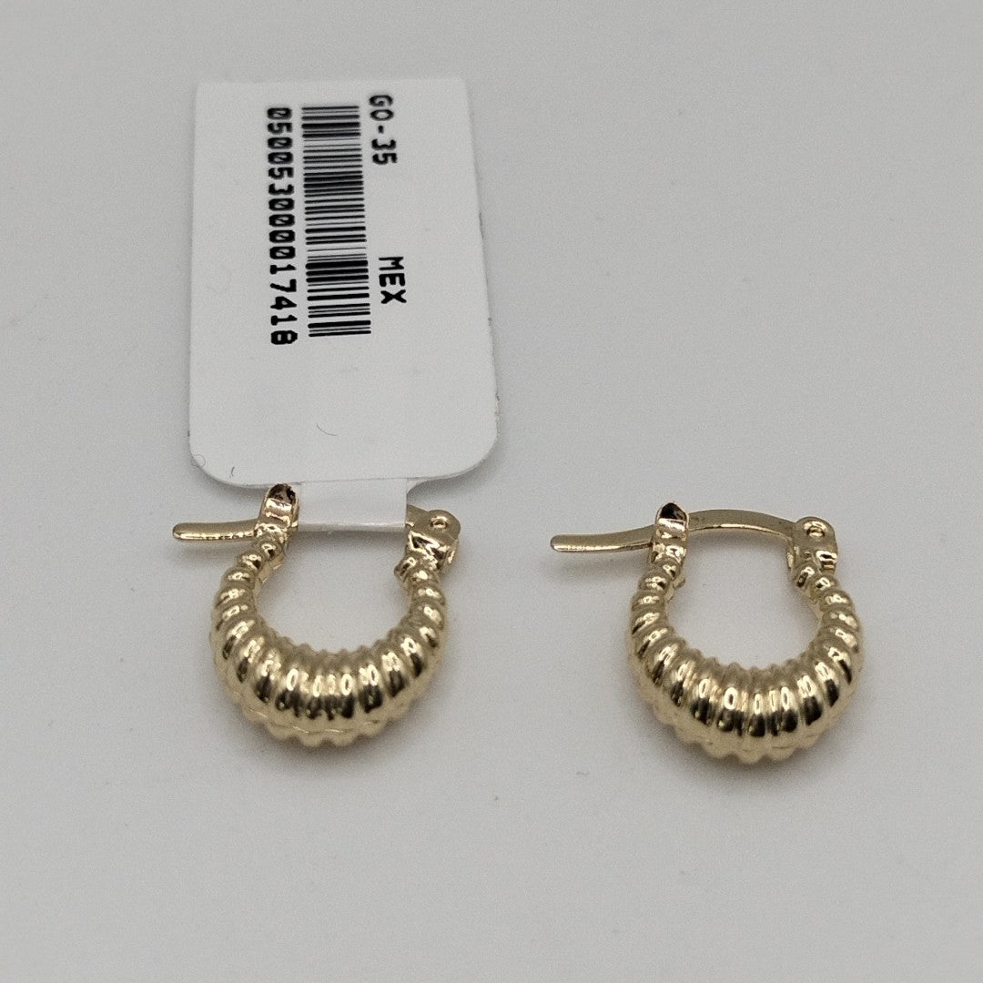 ARETES ARRACADA ESTRIADAS 14K 1.1 GR (NUEVO)