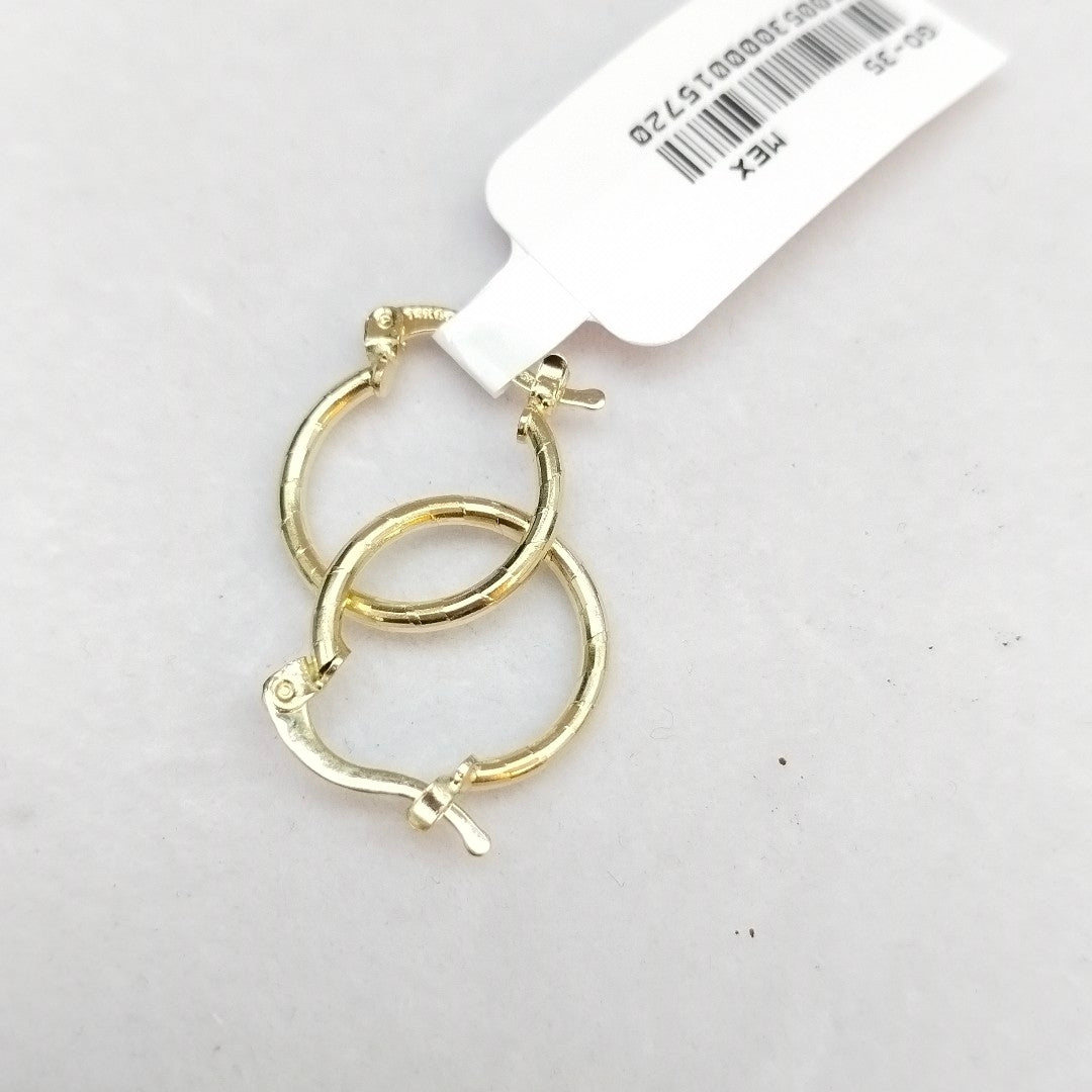 ARETES ARRACADAS ESTRIADAS 14K 1.3 GR (NUEVO)