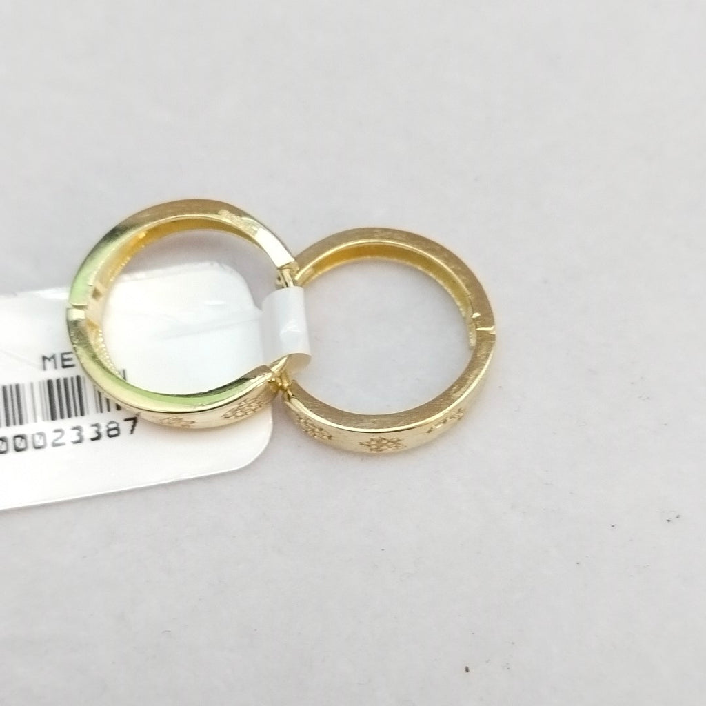 ARETES TEJIDO HUGGIES CON CIRCONIAS 14K 2.9 GR (NUEVO)