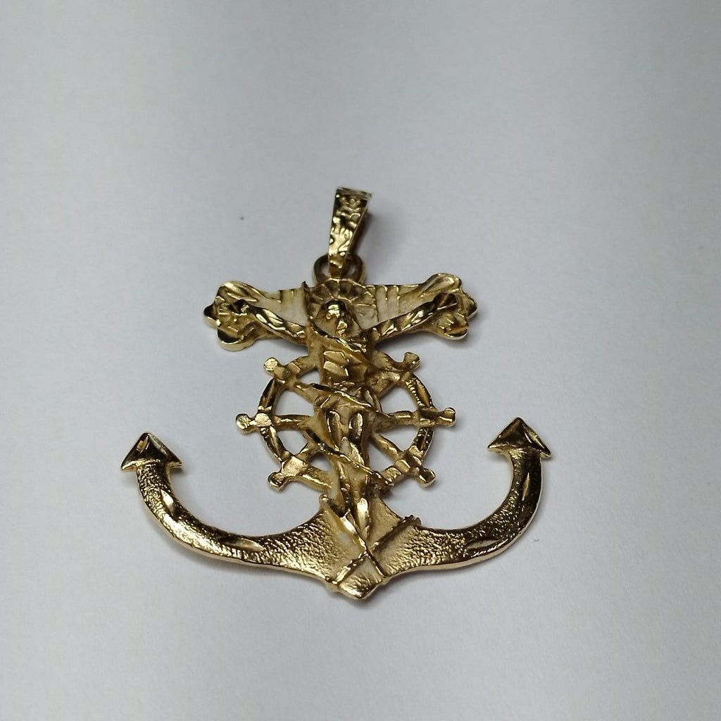 CRISTO EN ANCLA ORO 14 K 6,50 GRMS (SEMINUEVO)