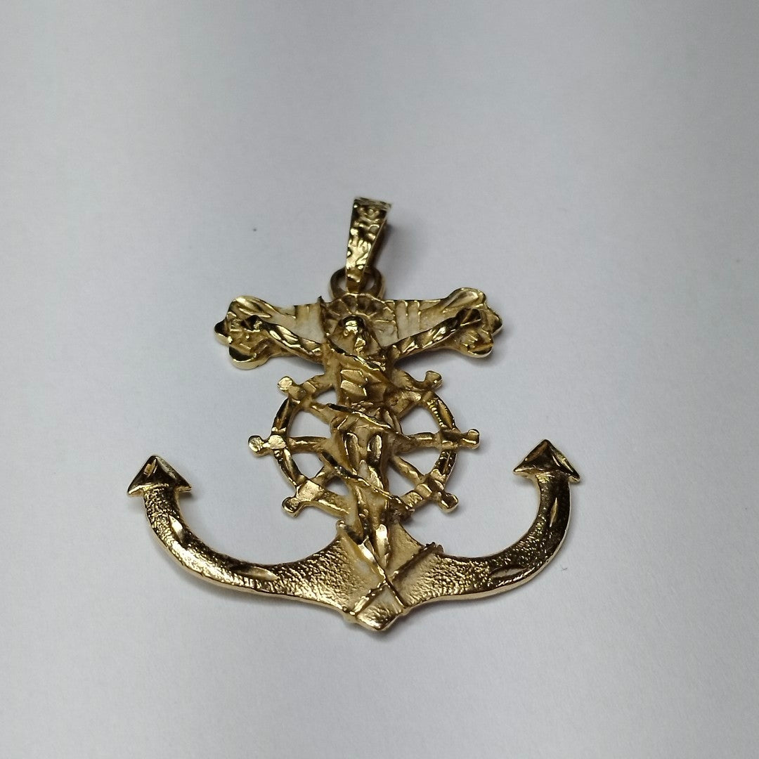 CRISTO EN ANCLA ORO 14 K 6,50 GRMS (SEMINUEVO)