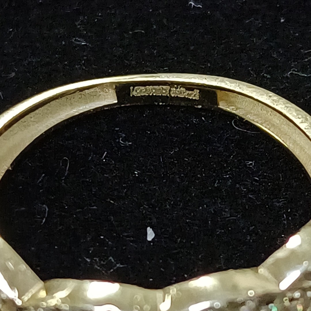 ANILLOS TRENZADO CON CIRCONIAS 14K TALLA 7 2.3 GR (NUEVO)