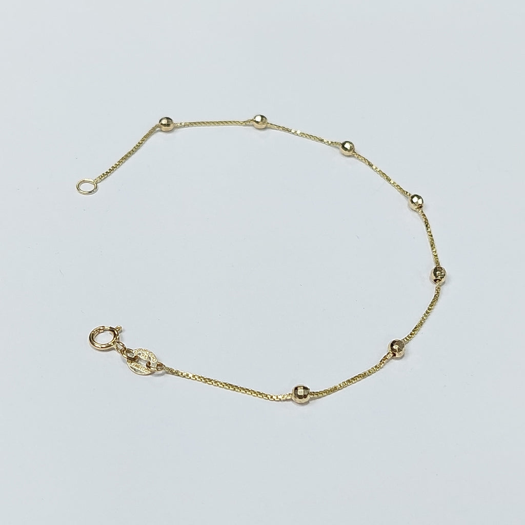PULSERA ESPECIAL CON BOLITAS 14K 18 CM 1.4 GR (NUEVO)