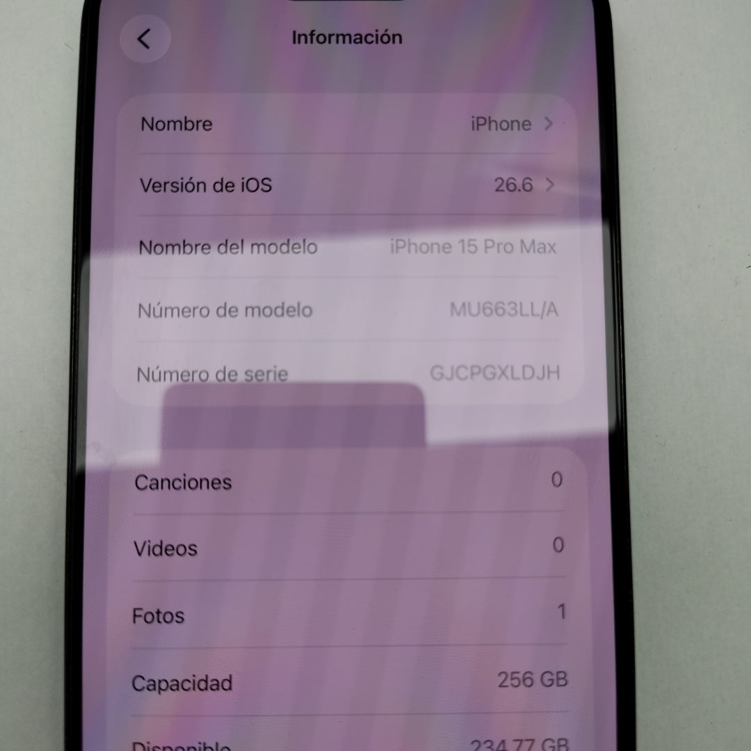 CELULAR APPLE IPHONE 15 PRO MAX A2849 (2023) 256 GB 8 GB RAM (SEMINUEVO)