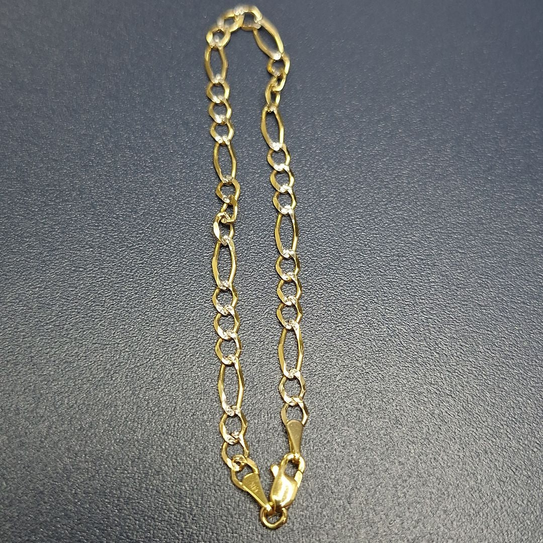 PULSERA 3X1 DIAMANTADA 14K 18 CM 2.7 GR (NUEVO)