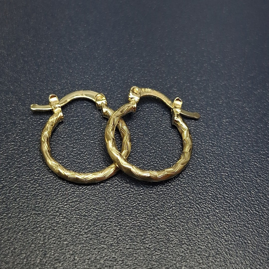 ARETES ARRACADAS TRENZADAS 14K 18 1.6 GR (NUEVO)