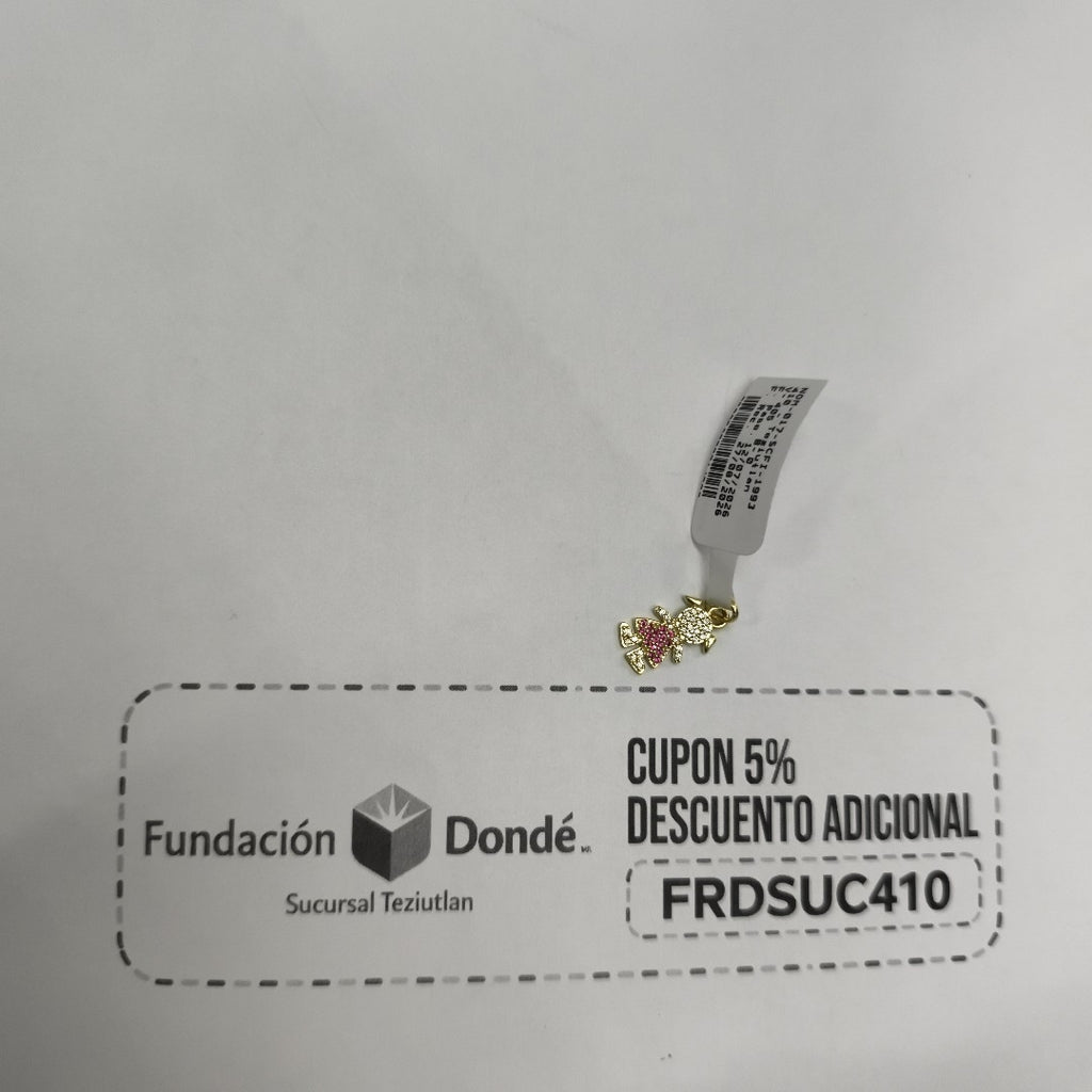 DIJE NIÑA CON CIRCONIAS Y PIEDRAS DE COLOR 10K 1 GR (NUEVO)