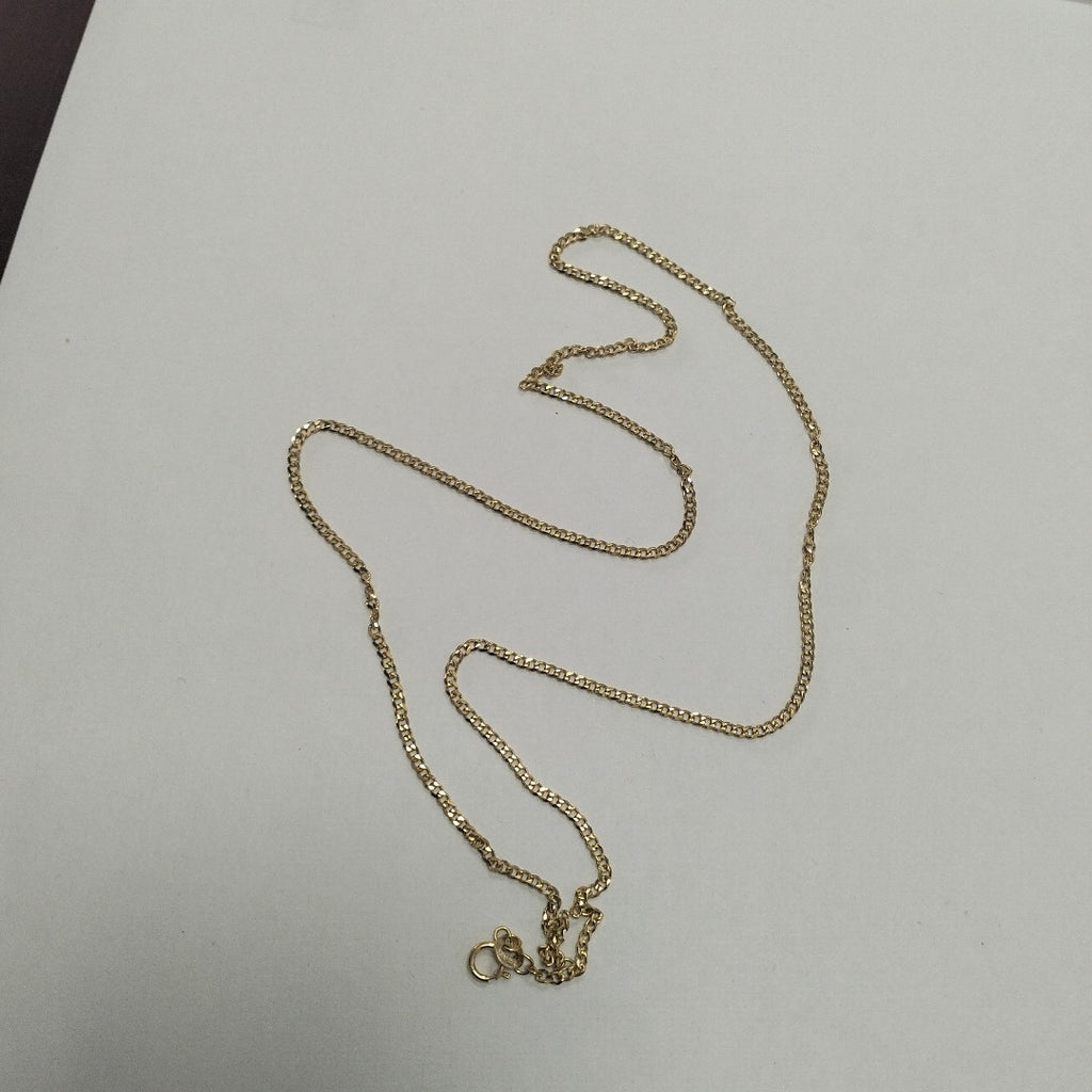 CADENAS TEJIDO BARBADA ORO 10K 55 CM 3.8 GR (NUEVO)