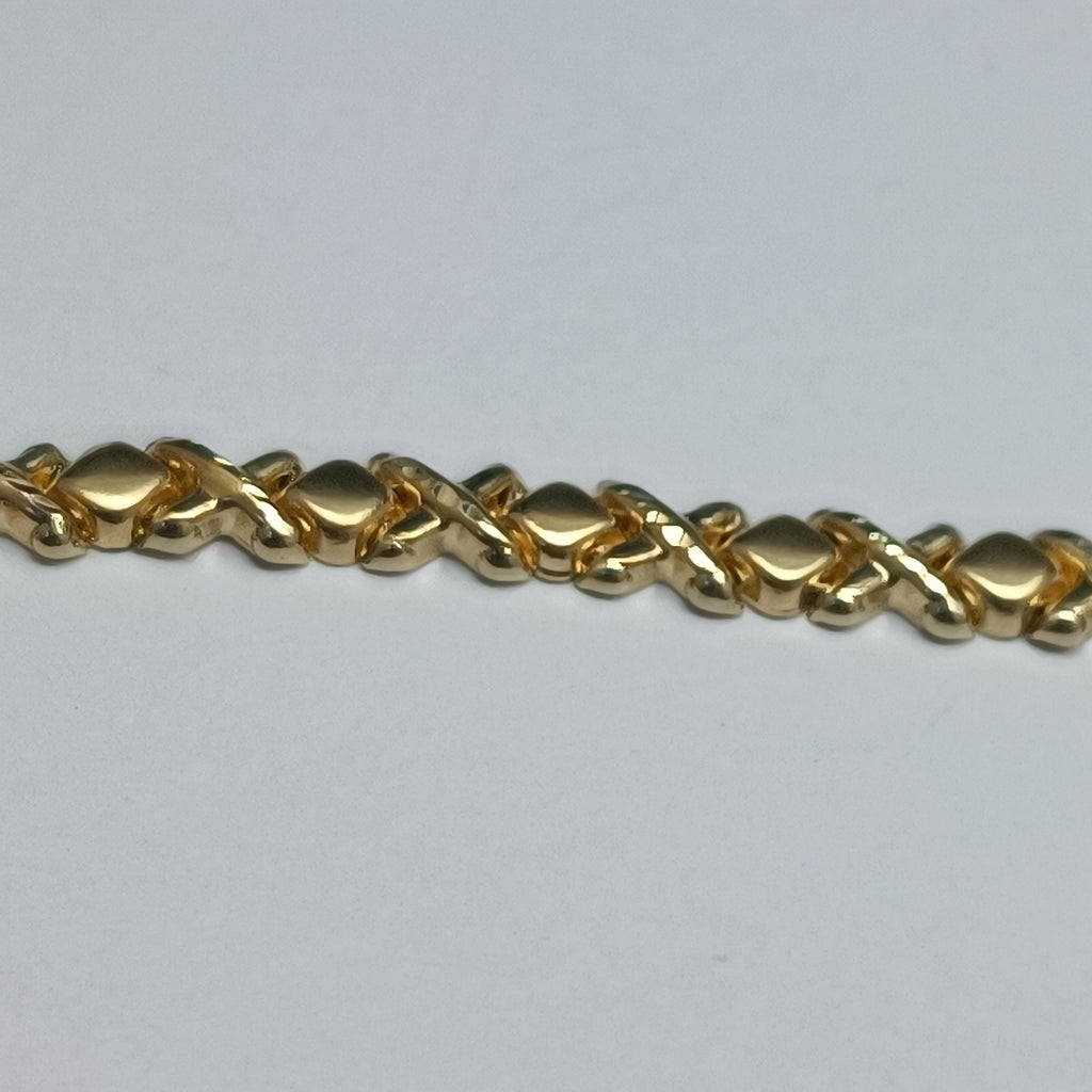 PULSERA ESPECIAL XOXO 14K 18 CM 6.1 GR (NUEVO)
