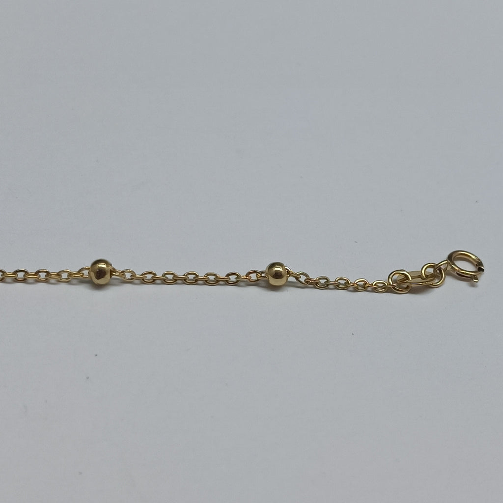 PULSERA TEJIDO ESPECIAL FLOR CON CIRCONIA 14K 18 CM 2.5 GR (NUEVO)