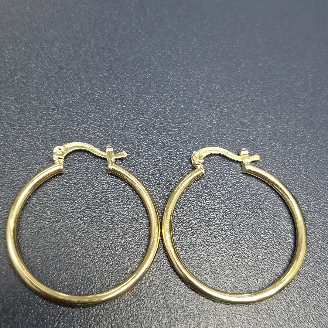 ARETES TEJIDO ARRACADAS LISAS 14K 1.6 GR (NUEVO)
