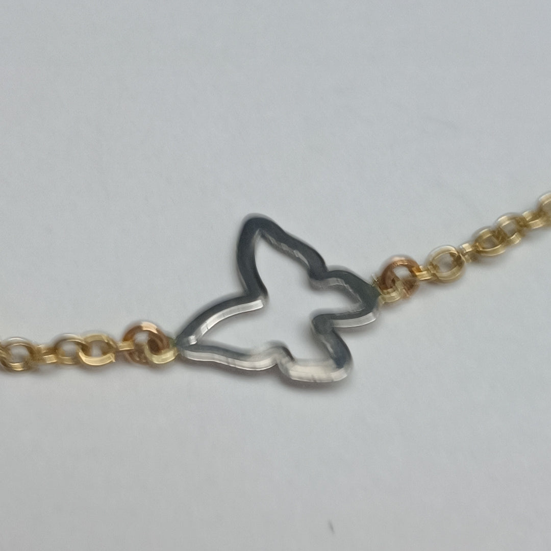 PULSERA ESPECIAL C MARIPOSAS 14K 18 CM 1.7 GR (NUEVO)