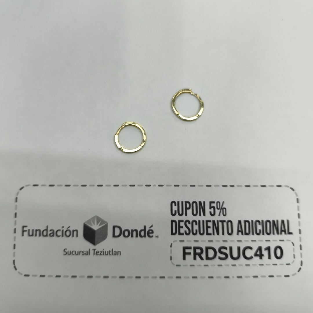 ARETES ARRACADAS C CIRCONIAS 14K 2.2 GR (NUEVO)