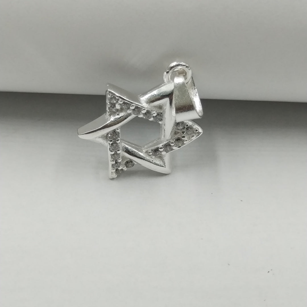 DIJE ESTRELLA DE DAVID C/CIRCONIAS PLATA .925 2.7 GR (NUEVO)