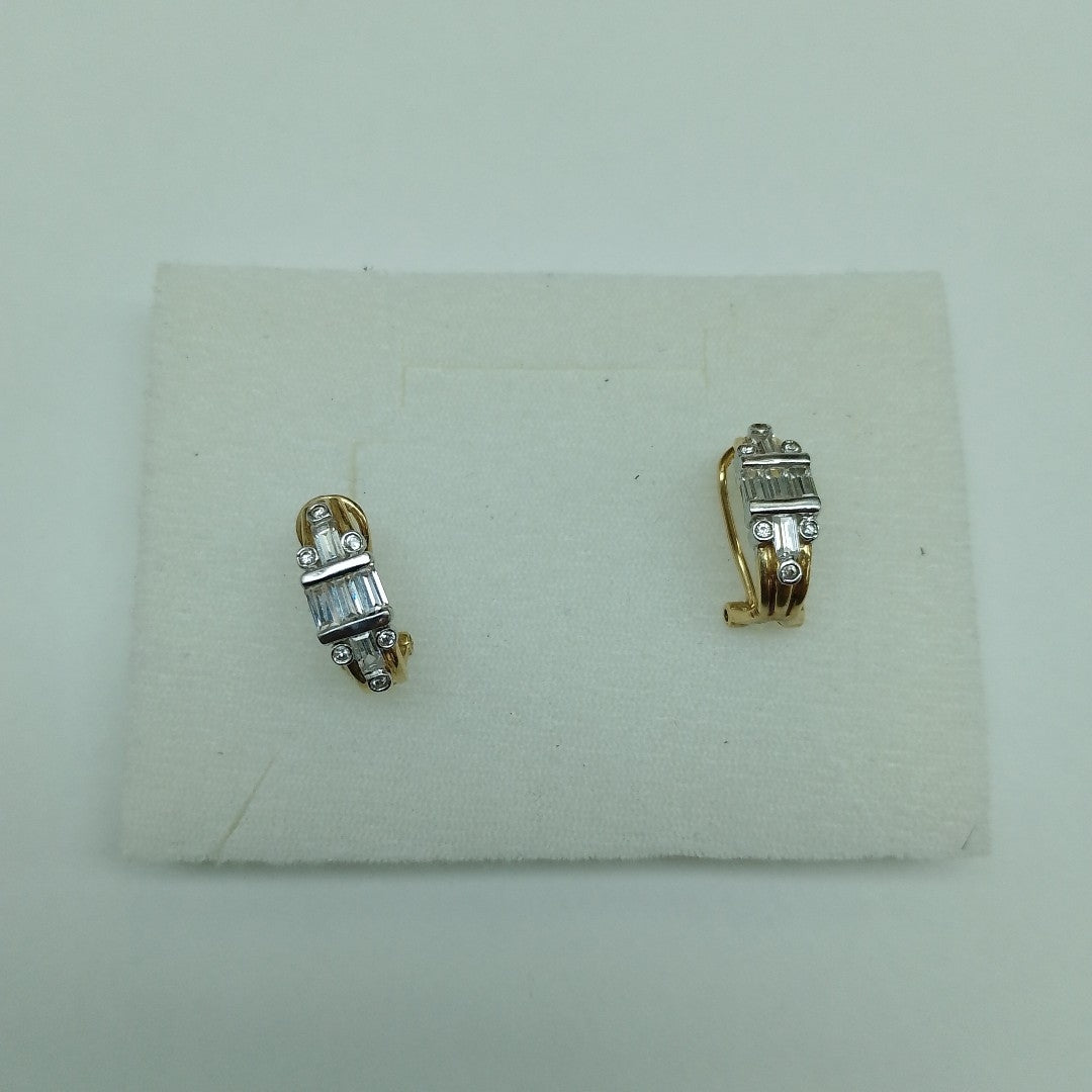 ARETES PAR ORO, RODIADO 14 K 5.6 GRMS (SEMINUEVO)