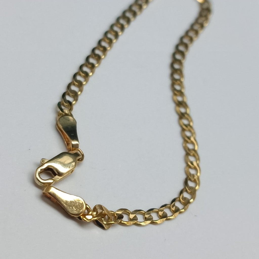 PULSERA TEJIDO BARBADA 14K 18 CM 3.2 GR (NUEVO)