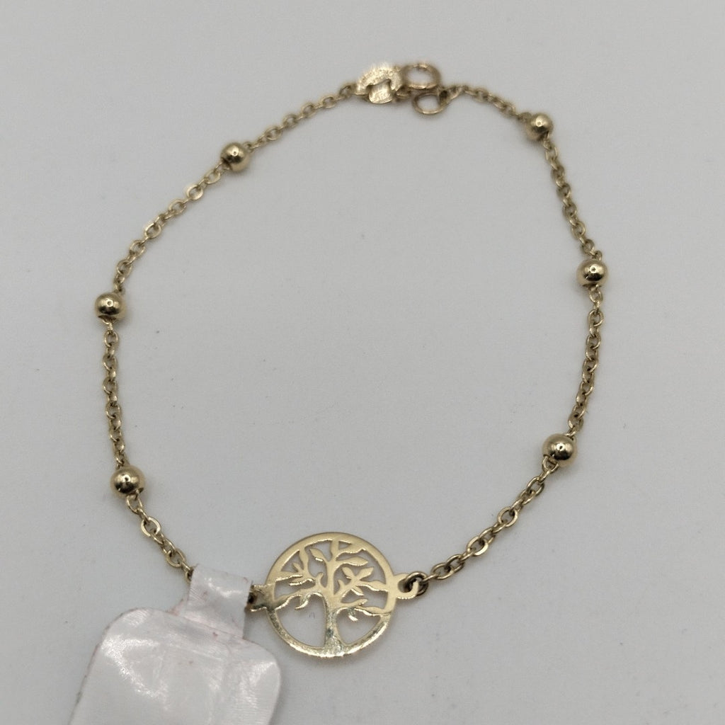 PULSERA TEJIDO ESPECIAL ARBOL 14K 18 CM 1.7 GR (NUEVO)