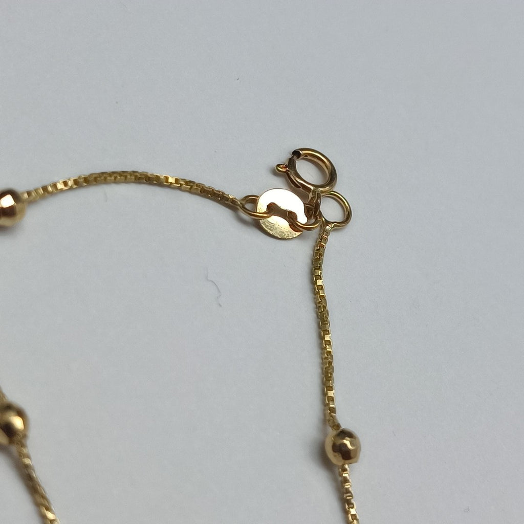 PULSERA ESPECIAL CON BOLITAS 14K 18 CM 1.5 GR (NUEVO)