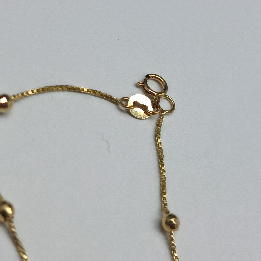 PULSERA ESPECIAL CON BOLITAS 14K 18 CM 1.5 GR (NUEVO)