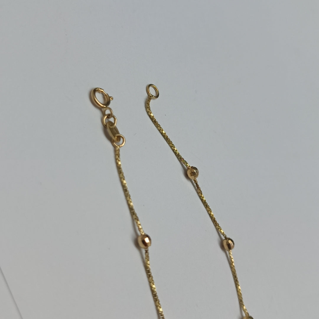 PULSERA ESPECIAL CON BOLITAS 14K 18 CM 1.4 GR (NUEVO)