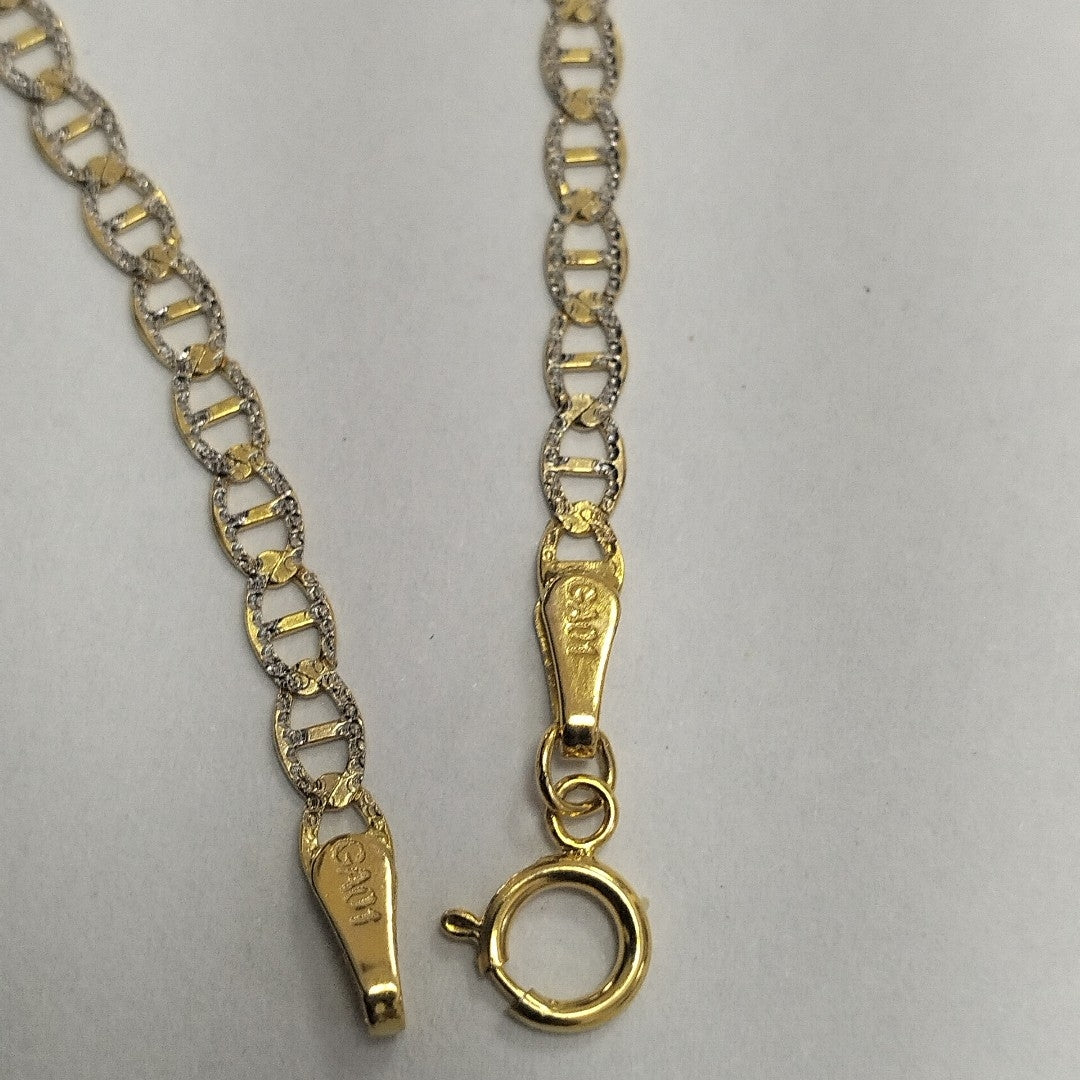 CADENAS TEJIDO GUCHI DIAMANTADO ORO 10K 55 CM 3.9 GR (NUEVO)