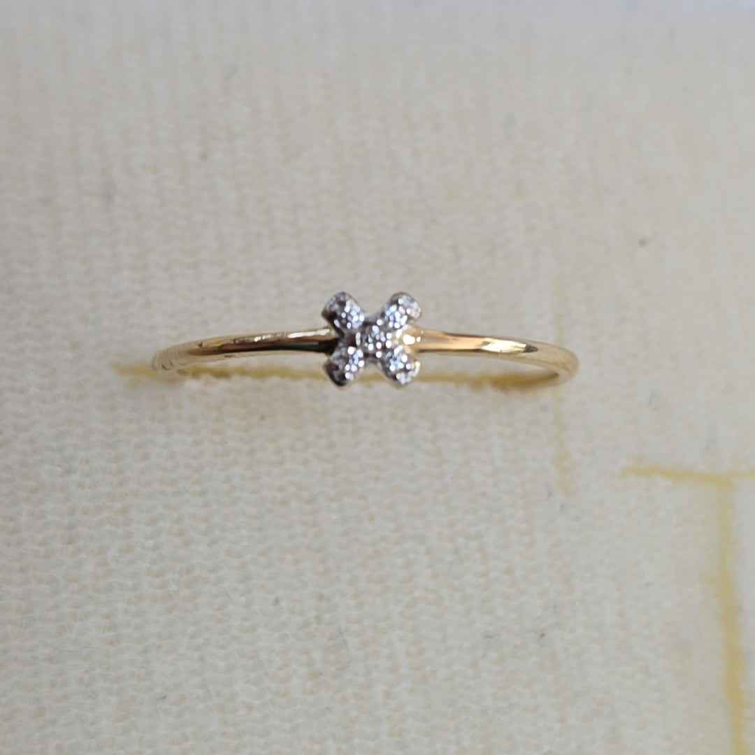ANILLO ANILLITO C CIRCONIAS 14K 7 TALLA 0.7 GR (NUEVO)