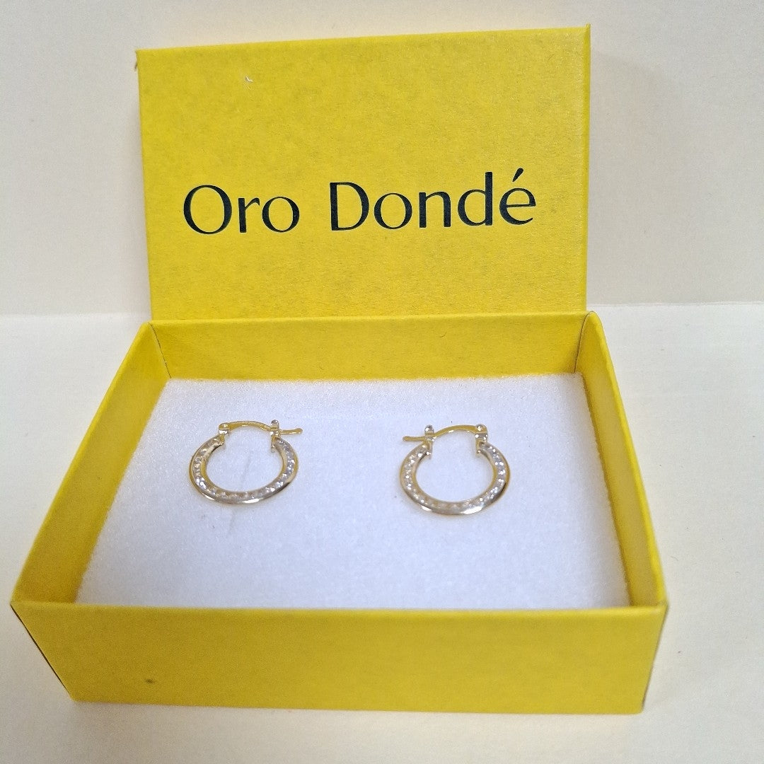 ARETES ARRACADAS CON CIRCONIAS 14K 2.3 GR (NUEVO)