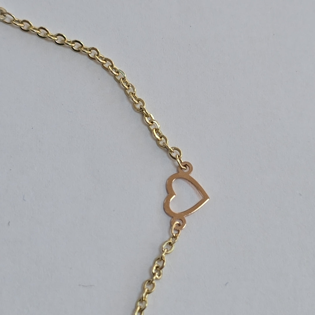 PULSERA ESPECIAL CON CORAZONES 10K 18 CM 1.2 GR (NUEVO)