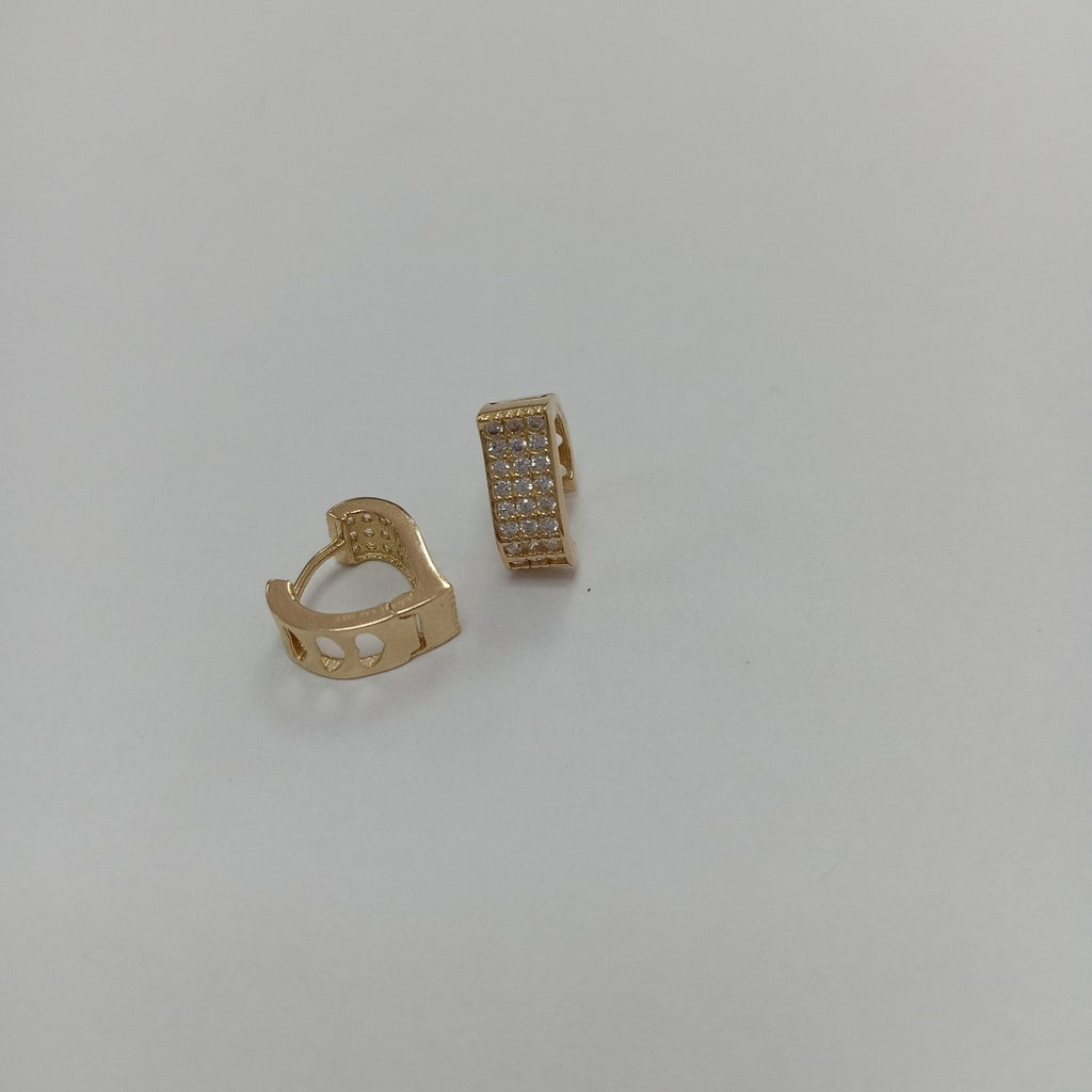 ARETES ARRACADAS CORAZON C CIRCONIAS 14K 2.1 GR (NUEVO)