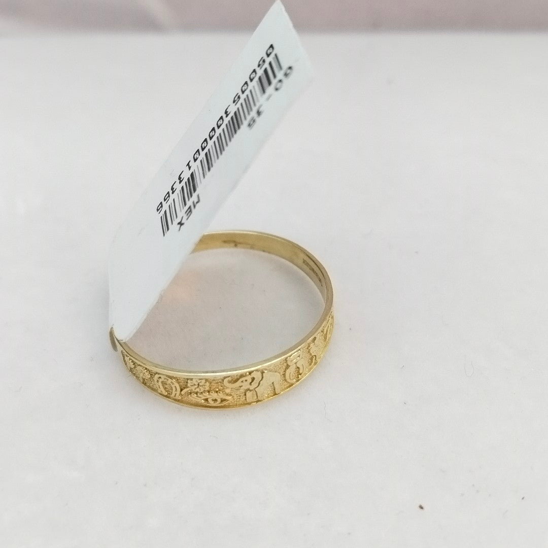 ANILLOS ARGOLLA DE LA SUERTE 10K TALLA 9 1.3 GR (NUEVO)
