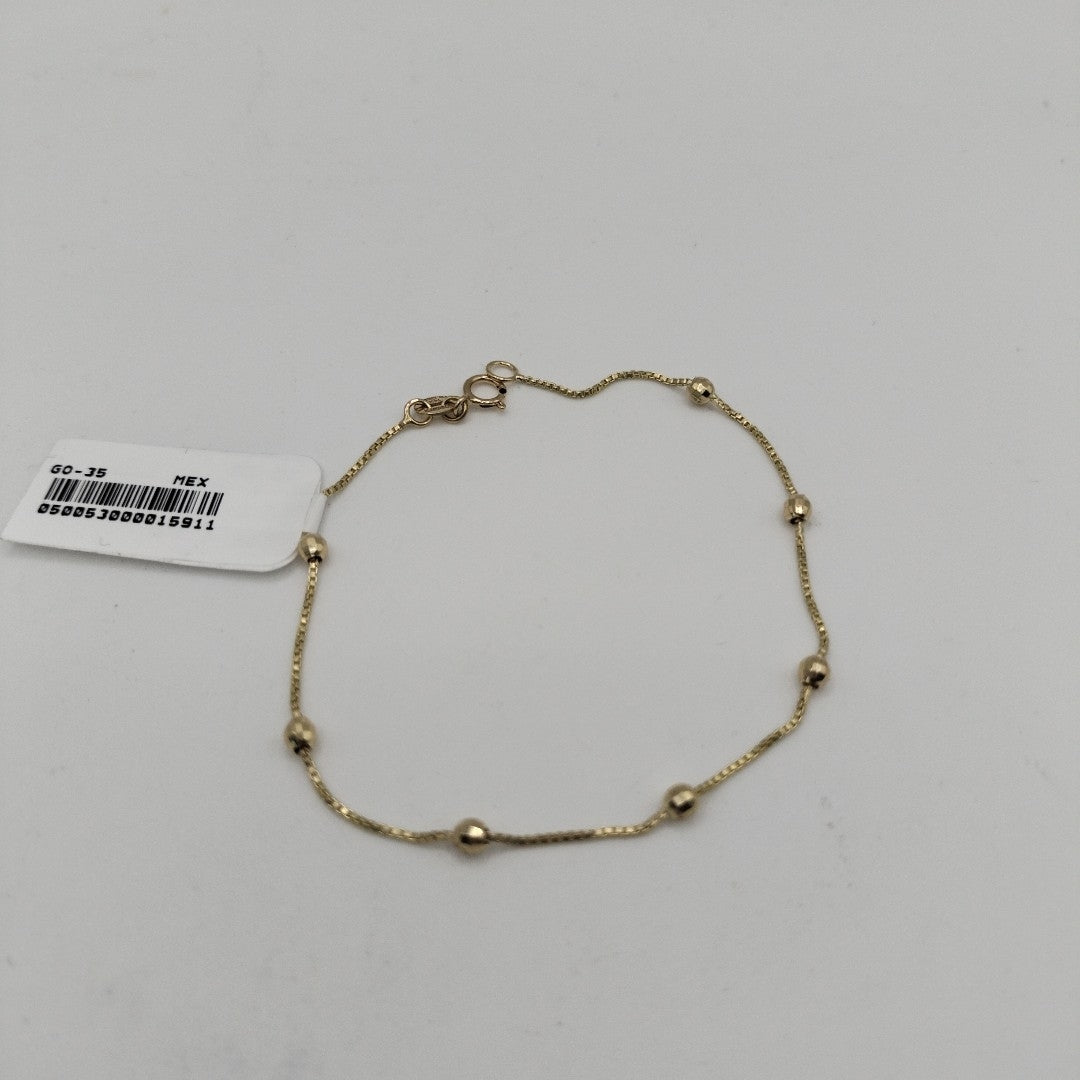 PULSERA ESPECIAL CON BOLITAS 14K 18 CM 1.4 GR (NUEVO)
