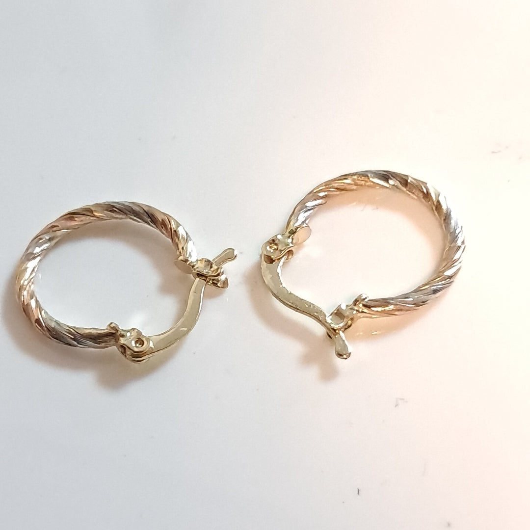 ARETES ARRACADAS COMBINADAS 14K 2 GR (NUEVO)