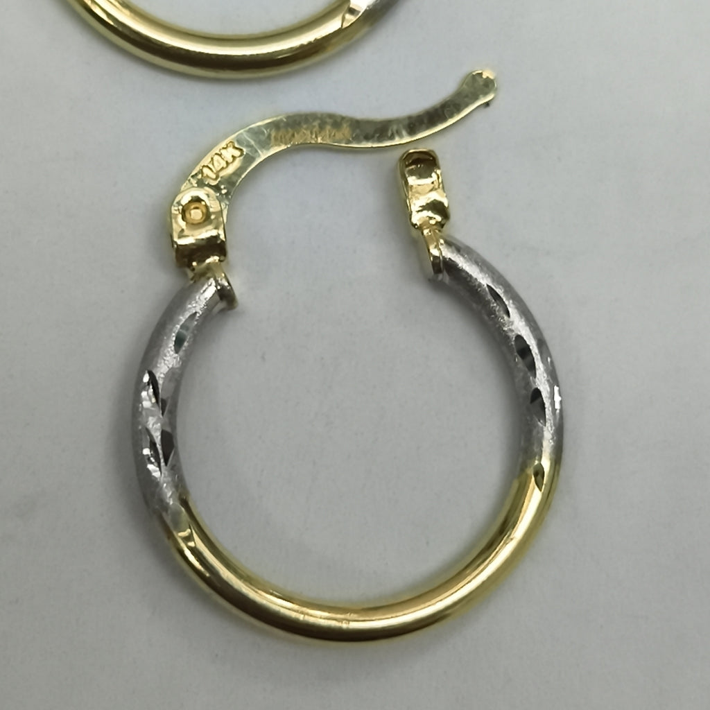 ARETES ARRACADAS COMBINADAS 14K 1.2 GR (NUEVO)